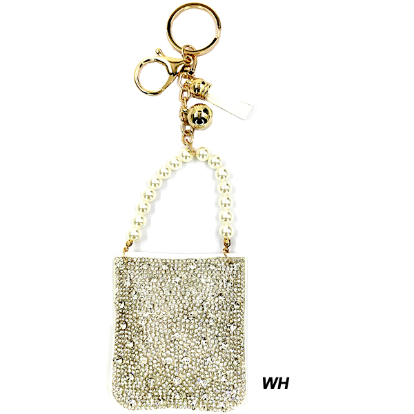 FASHION STONE/PEARL BAG KEY CHAIN(KM0070-KC0142)