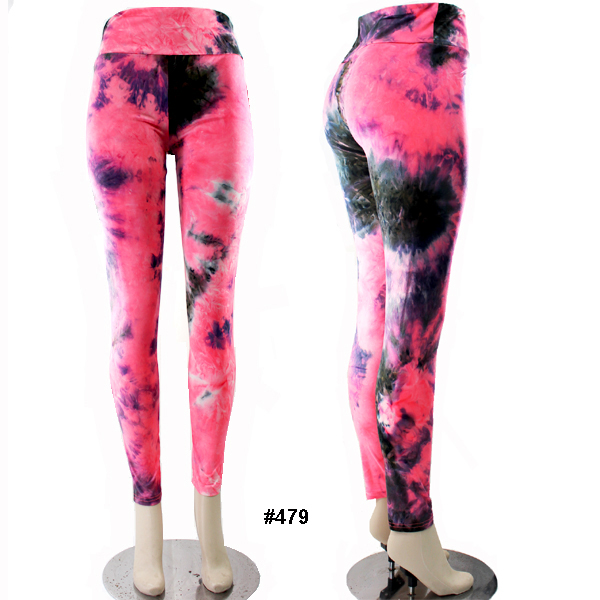 6PC-FASHION TIE DYE HIGH WAIST LEGGINGS(LA0021-LGP6553)