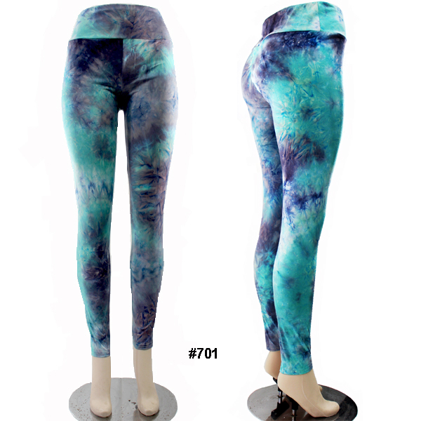 6PC-FASHION TIE DYE HIGH WAIST LEGGINGS(LA0021-LGP6553)