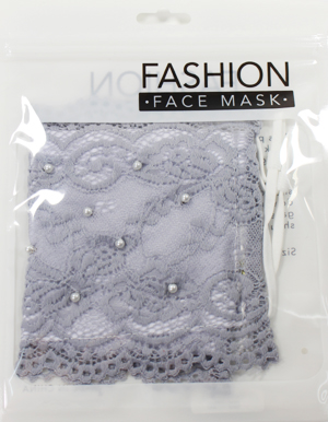 10PC-FASHION LACE PEARL FACE MASK (MK-10PC0019-M04416)