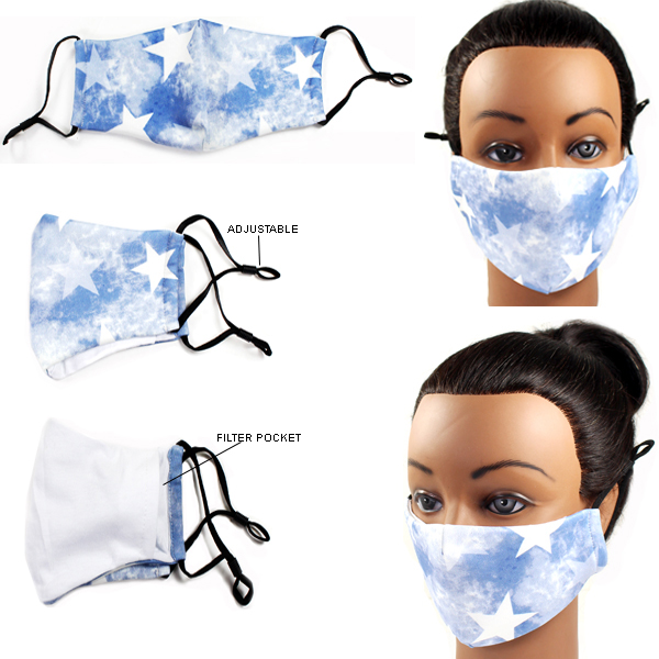 DZ-FASHION STAR PRINT FILTER POCKET MASK(MK-DZ0029-MS00235)