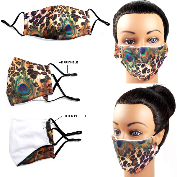 DZ-FASHION ANIMAL PRINT FILTER POCKET MASK(MK-DZ0033-MS00259)