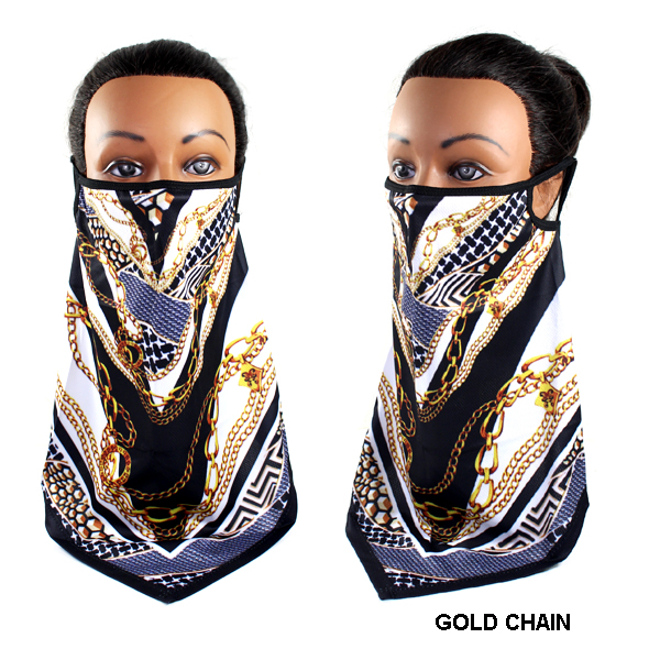 DZ-FASHION GOLD CHAIN DZ MASK SCARF(MK-DZ0238-MAC)