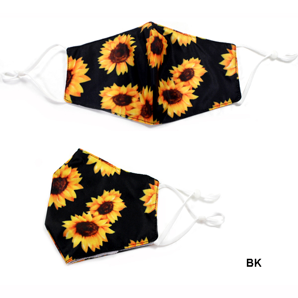 DZ-FASHION SUN FLOWER PRINT FILTER POCK MASK(MK-DZ0269-FAMS1106)