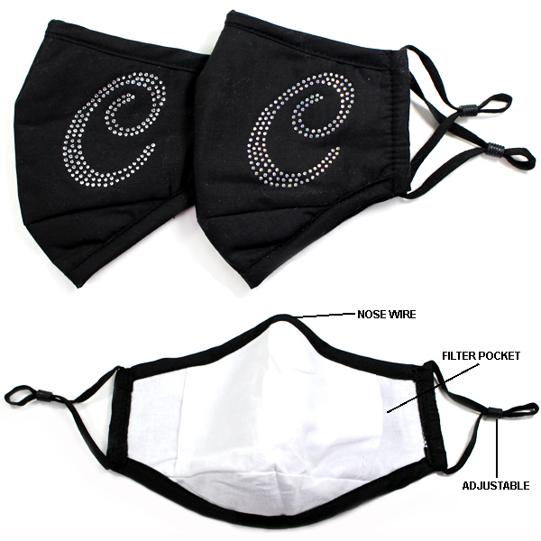 DZ-"C"FASHION CLEAR/AB INITIAL COTTON MASK(MK-DZ0285-DMK226C)