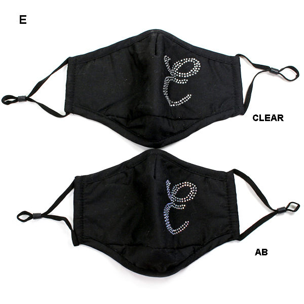 DZ-"E"FASHION CLEAR/AB INITIAL COTTON MASK(MK-DZ0285-DMK226E)