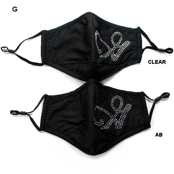 DZ-"G"FASHION CLEAR/AB INITIAL COTTON MASK(MK-DZ0285-DMK226G)