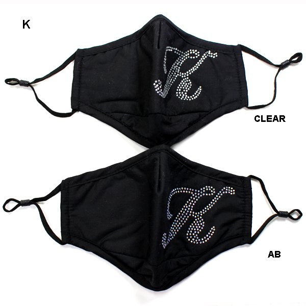 DZ-"K"FASHION CLEAR/AB INITIAL COTTON MASK(MK-DZ0285-DMK226K)