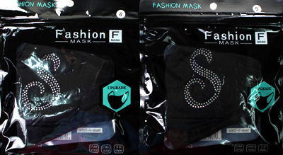 DZ-"S"FASHION CLEAR/AB INITIAL COTTON MASK(MK-DZ0285-DMK226S)