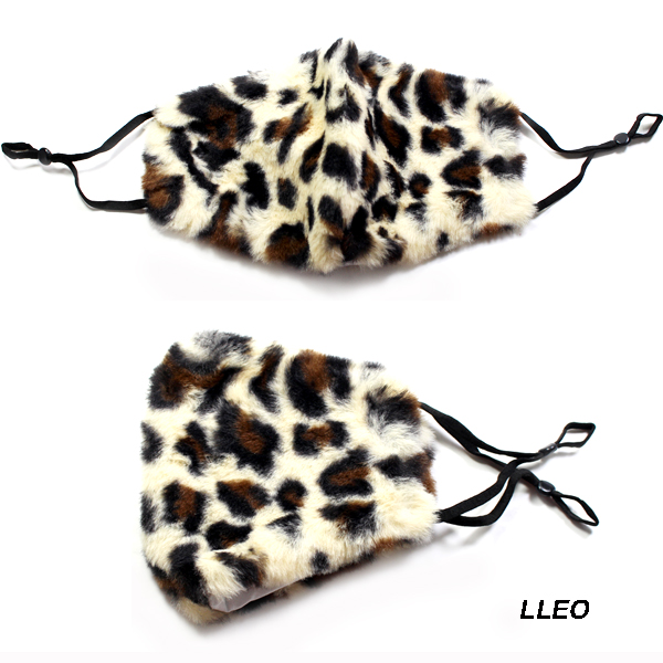 DZ-FASHION ANIMAL PRINT FAUX SHORT FUR MASK(MK-DZ0302-KM2769)