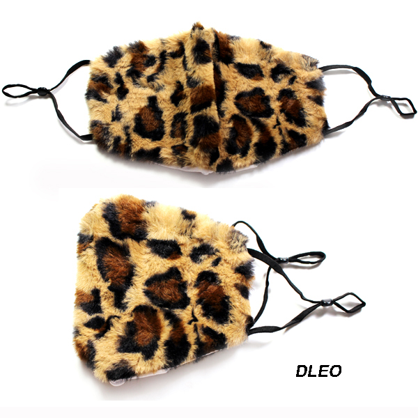 DZ-FASHION ANIMAL PRINT FAUX SHORT FUR MASK(MK-DZ0302-KM2769)