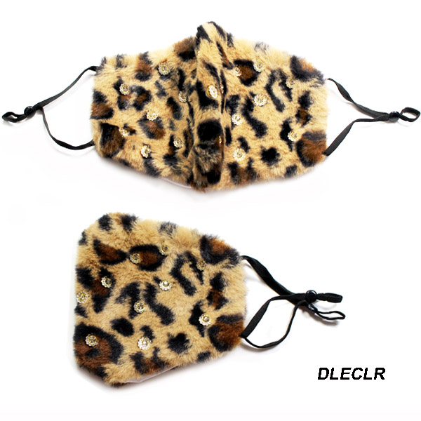 DZ-ANIMAL PRINT FAUX SHORT FUR STONE MASK(MK-DZ0304-KM2770)