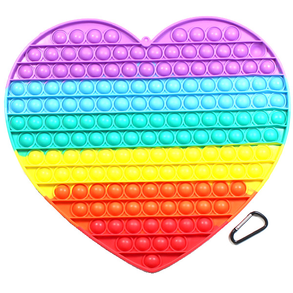 JUMBO HEART RAINBOW POP FIDGET TOY12"(MT0002-MSL32)