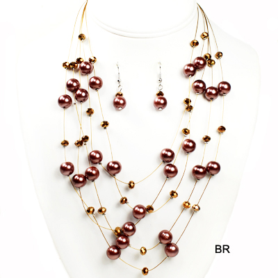 FASHION PEARL W WIRE NK SET17"(NP0022-CJS0937)