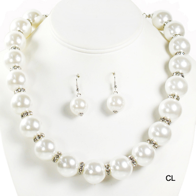 FASHION STONE W PEARL NK SET17"(NP0042-ONE1009)