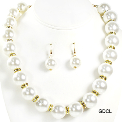 FASHION STONE W PEARL NK SET17"(NP0042-ONE1009)