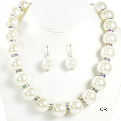 FASHION STONE W PEARL NK SET17"(NP0042-ONE1009)