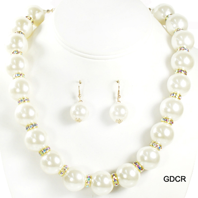 FASHION STONE W PEARL NK SET17"(NP0042-ONE1009)