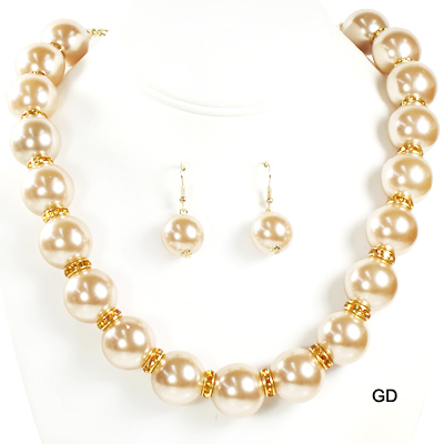 FASHION STONE W PEARL NK SET17"(NP0042-ONE1009)