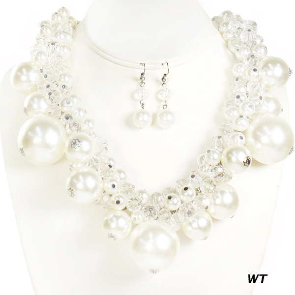 PEARL W CRYSTAL NK SET15"(NP0056-FNE466)