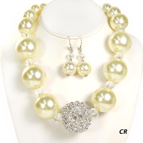 FASHION PEARL W DISCOBALL NK SET18"(NP058-FNE491)