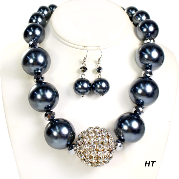 FASHION PEARL W DISCOBALL NK SET18"(NP058-FNE491)