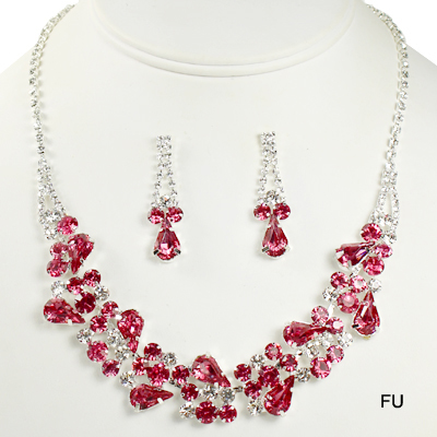 FASHION RHINESTONE NK SET14.5"(NR0009-S15410)