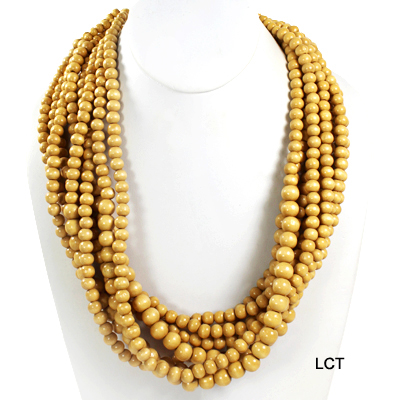 FASHION 8LN WOOD BEAD NK21"(NT0048-16150)