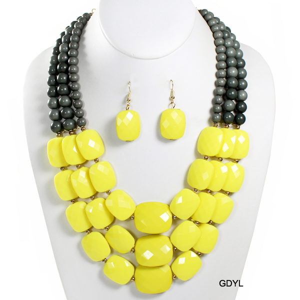 FASHION COLOR BEAD NK SET18"(NT0148-FNE3058)