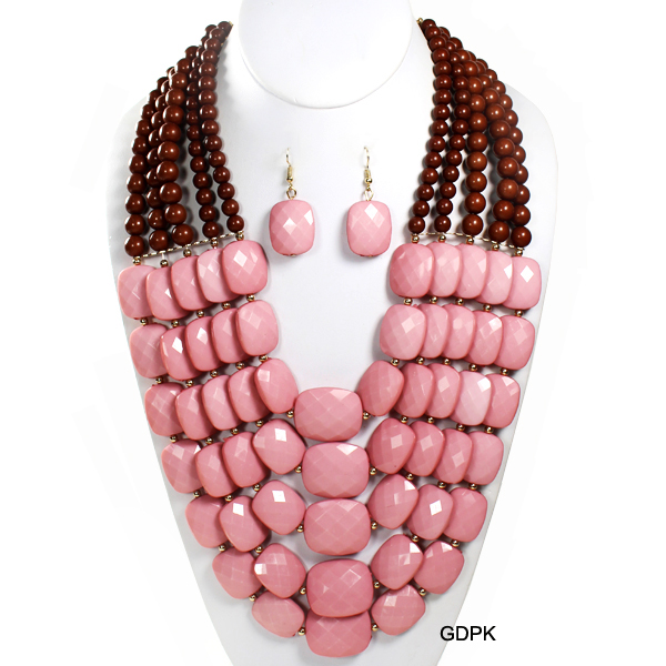 FASHION COLOR BEAD NK SET18"(NT0149-FNE3059)