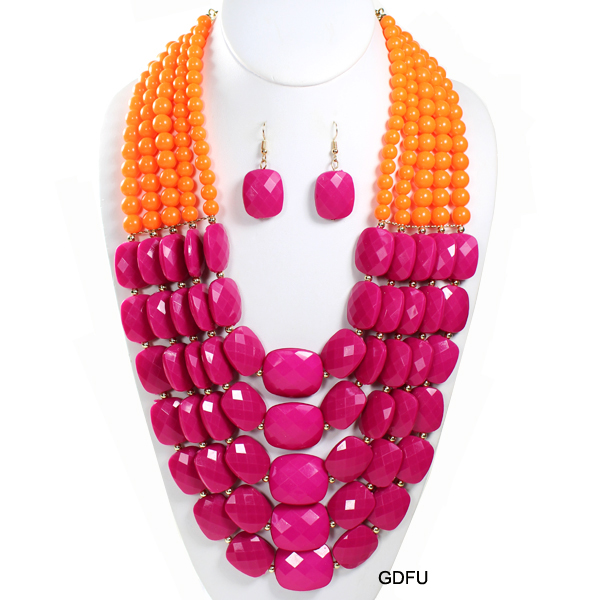 FASHION COLOR BEAD NK SET18"(NT0149-FNE3059)