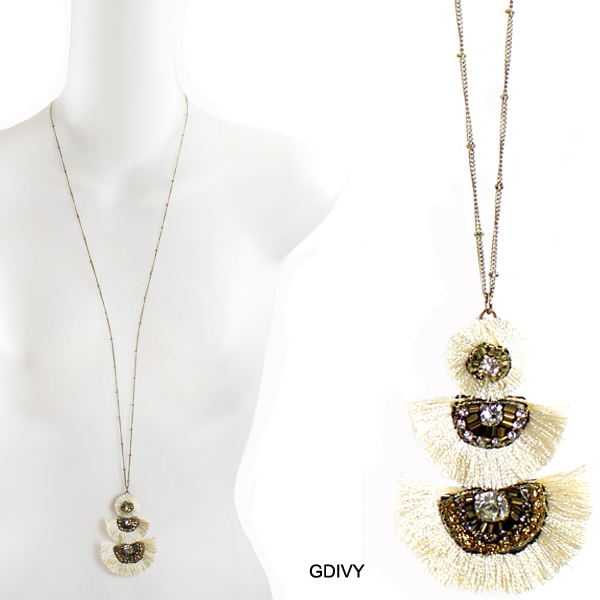 FASHION LAYERED THREAD TASSEL NK32"(NT0168-AN1580-1)