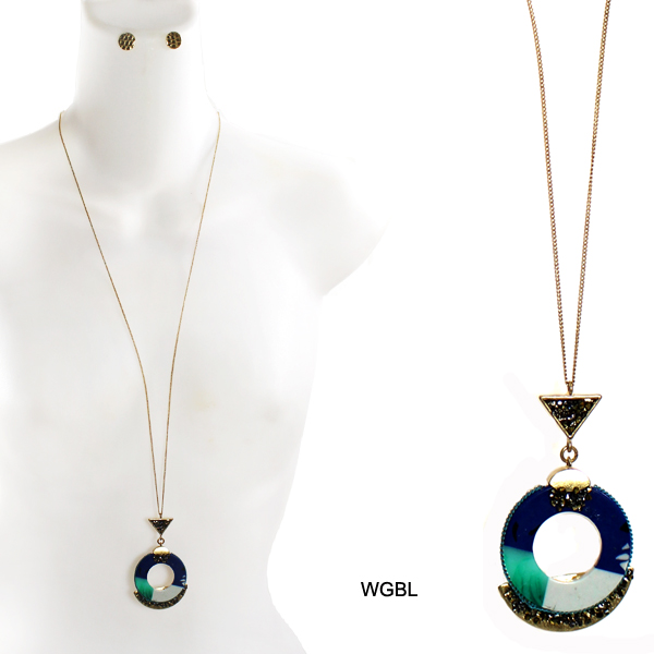 FASHION TASSEL W STONE NK SET30"(NT0174-JCNE2164)