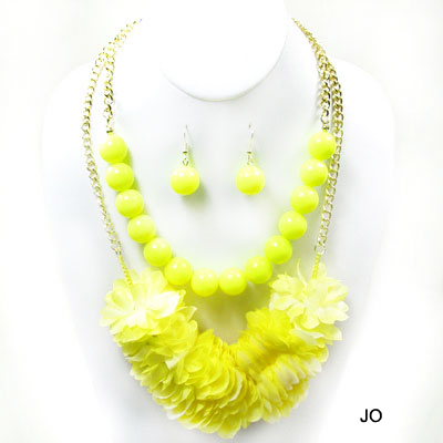 NEON FLOWER W BEAD COLOR NK SET19"(NT0207-NK04220)