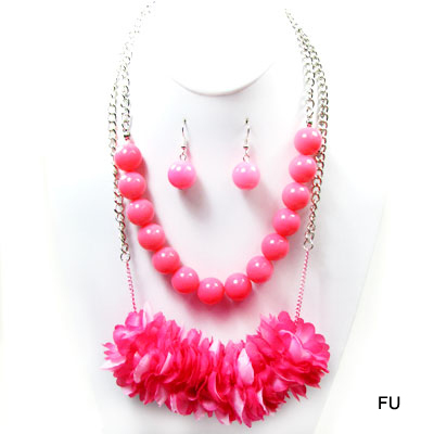 NEON FLOWER W BEAD COLOR NK SET19"(NT0207-NK04220)