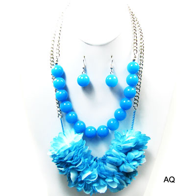 NEON FLOWER W BEAD COLOR NK SET19"(NT0207-NK04220)