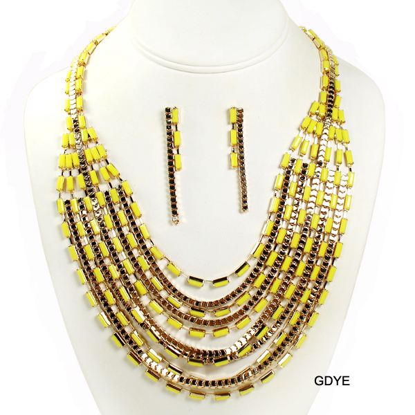FASHION BEAD STATEMENT NK SET16"(NT0221-MNE1617)