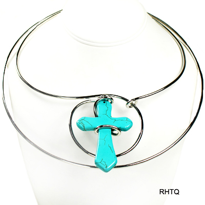 FASHION WIRE ART W CROSS NK18"(NT0233-AN0747)