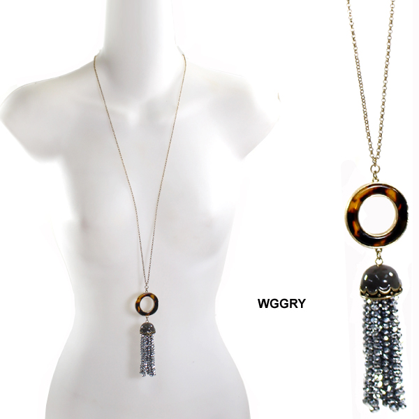 FASHION TORTOISE W TASSEL NK30"(NT0333-ON1516)