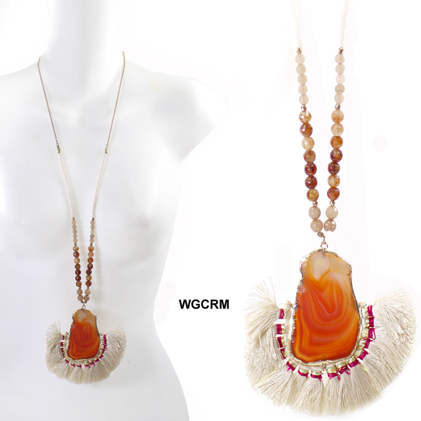 FASHION AGATE TASSEL NK32"(NT0338-WN0437)