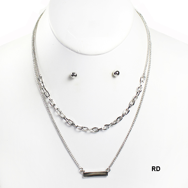 FASHION LAYERED CHAIN PDT NK SET13.5"(NT0495-ANE6406)