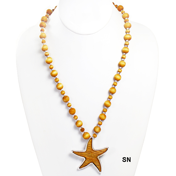 FASHION STARFISH WOOD PNT NK22"(NT0537-AN1113)