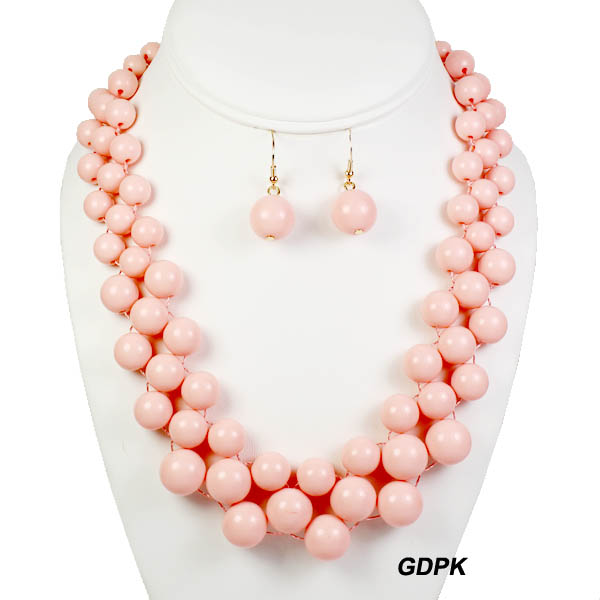 FASHION BALL BEAD NK SET18"(NT0740-MNE7794)