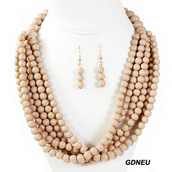 FASHION BARAIDED BEAD NK SET18"(NT0776-MNE7569)