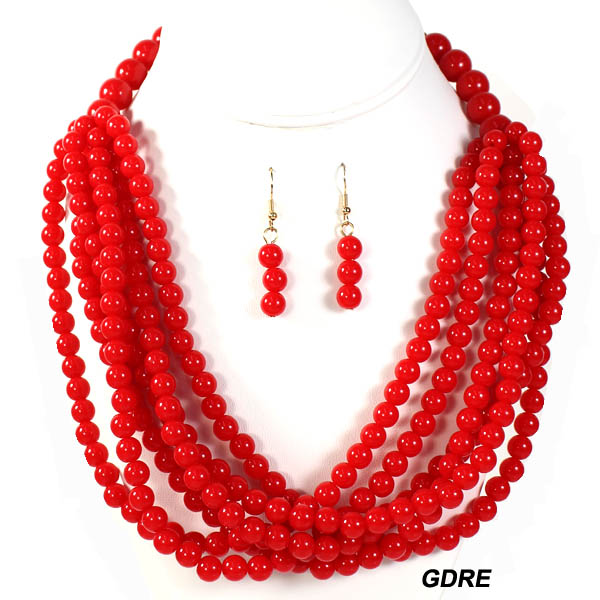 FASHION BARAIDED BEAD NK SET18"(NT0776-MNE7569)