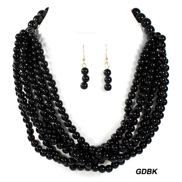 FASHION BARAIDED BEAD NK SET18"(NT0776-MNE7569)