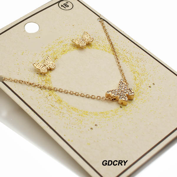 FASHION BUTTERFLY CHARM NK SET18"(NT0781-KNE7110)
