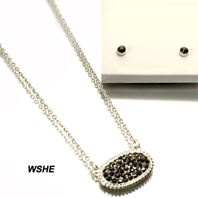 FASHION STONE W SIDE CHARM NK SET16"(NT0829-VNE0631)