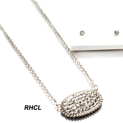 FASHION STONE LG W SIDE CHARM NK SET16.5"(NT0831-VNE0630)