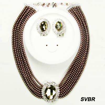 CLIP-FASHION PEARL STONE NK SET(NT0902-PRS406)